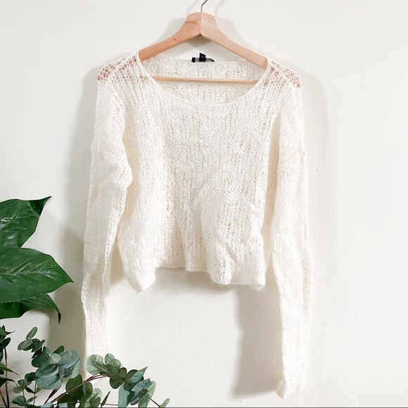 Eileen Fisher Sweaters - Eileen Fisher Cream Long Sleeve Cropped Top